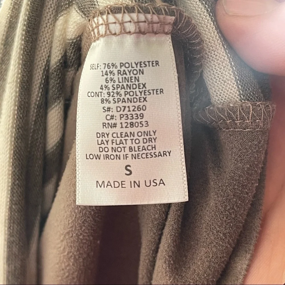 Potter’s Pot Striped Long Sleeve Shirt Suede Zip Back Small - Picture 6 of 7